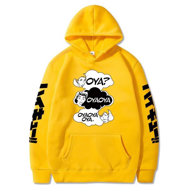 Anime Haikyuu Manga OYA OYA OYA Printed Cotton Cozy Hoodies Hooded Sweatshirts Pullovers Tops