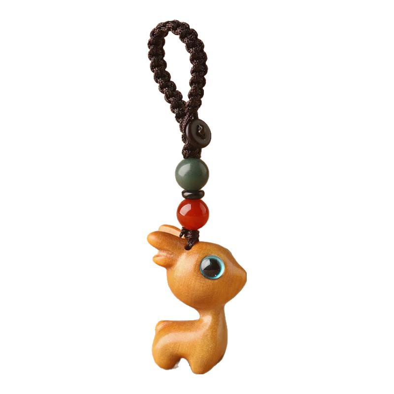Sandalwood Deer Lucky Car Keychain