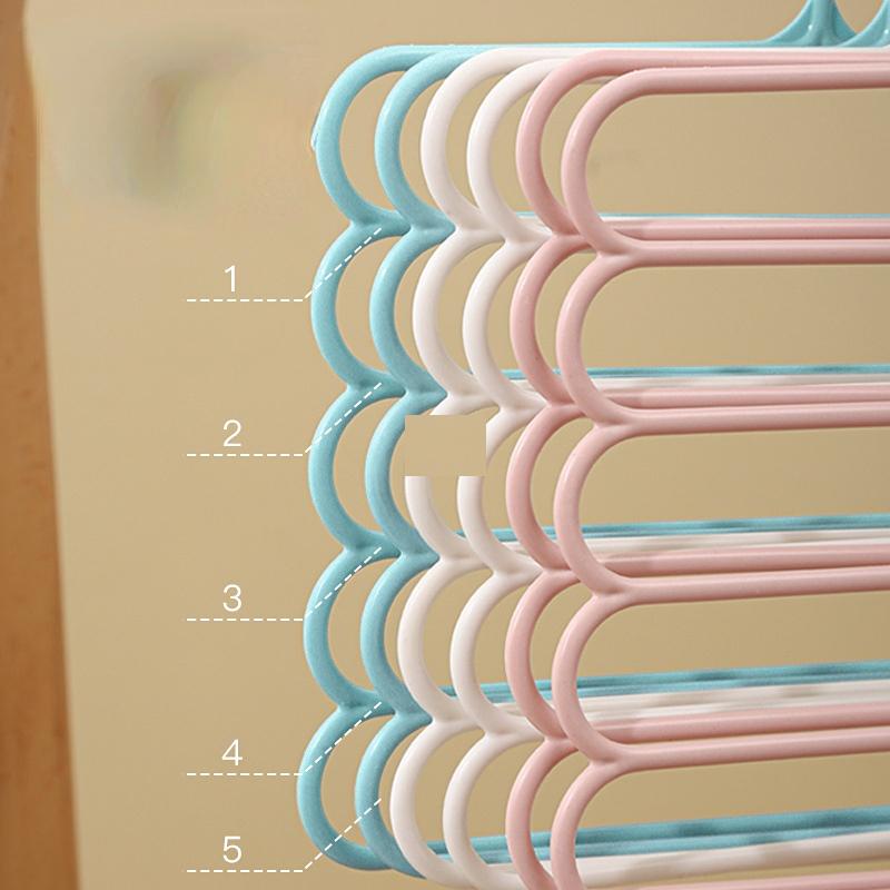 Clothes Hangers Trousers Hangers Holders Closet Storage Organizers 5 Layers Pants Towel Scarfs Racks Storage Organization