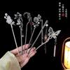 Vintage Metall Blume Schmetterling Haarnadeln für Frauen Elegant Chinesischer Stil Essstäbchen Haarstab Mädchen Haarschmuck Zubehör Werkzeuge