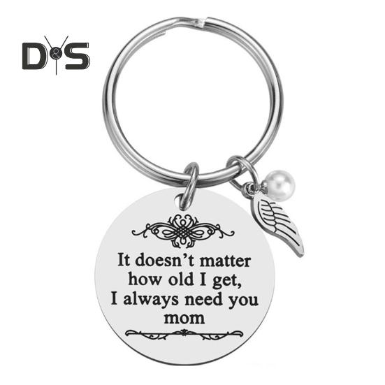 

Брелок для ключей «Мама» с круглым кольцом и подвеской из искусственного жемчуга «Неважно, сколько мне лет, ты мне всегда нужна, мама» Брелок на день матери в подарок A