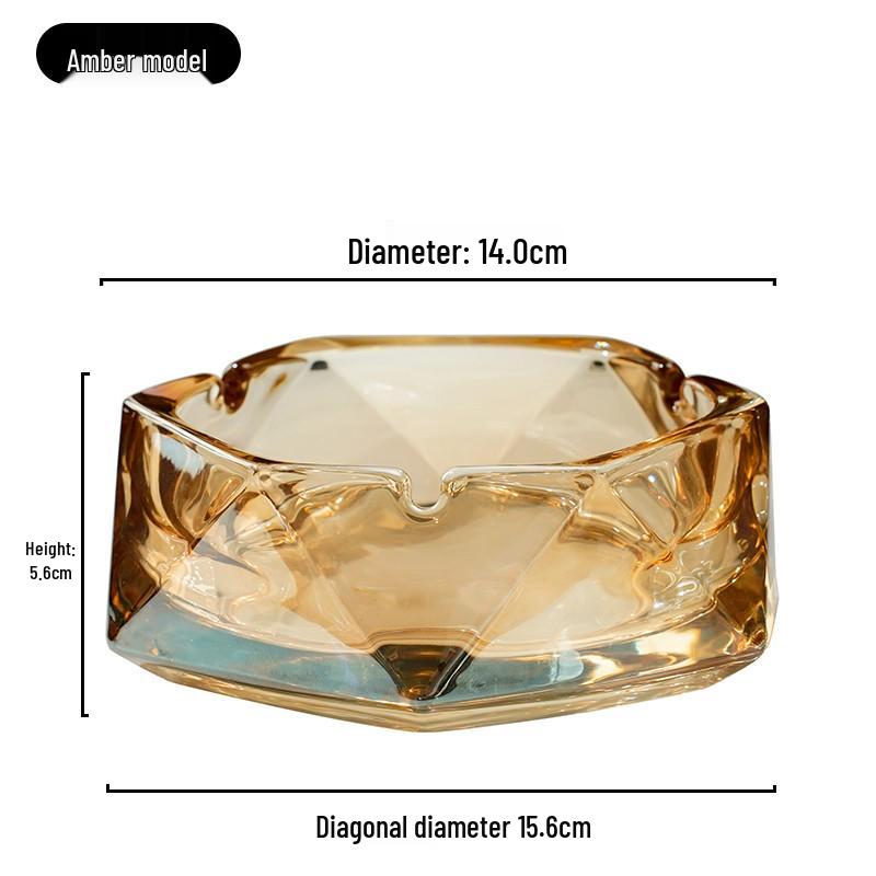 Compact Glass Ashtray for Hotel Rooms, Bedrooms, and Bathrooms