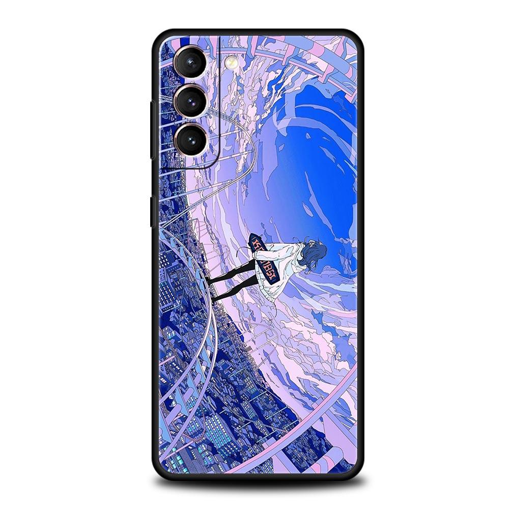 Anime Girl Art Scenery Soft Phone Case For Samsung Galaxy S23 S22 S21 S20 FE Ultra 5G S10 S10E S9 S8 Plus 10 20 Silicone Cover