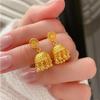 Retro Gold Fringed Bell Stud Earrings Women's Fashion Niche Temperament Earrings Light Luxury High-end Medium Antique Earrings