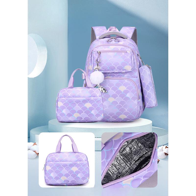 Primary School Children's Book Bag Lightweight Girls and Boys Three Piece Set High Looking