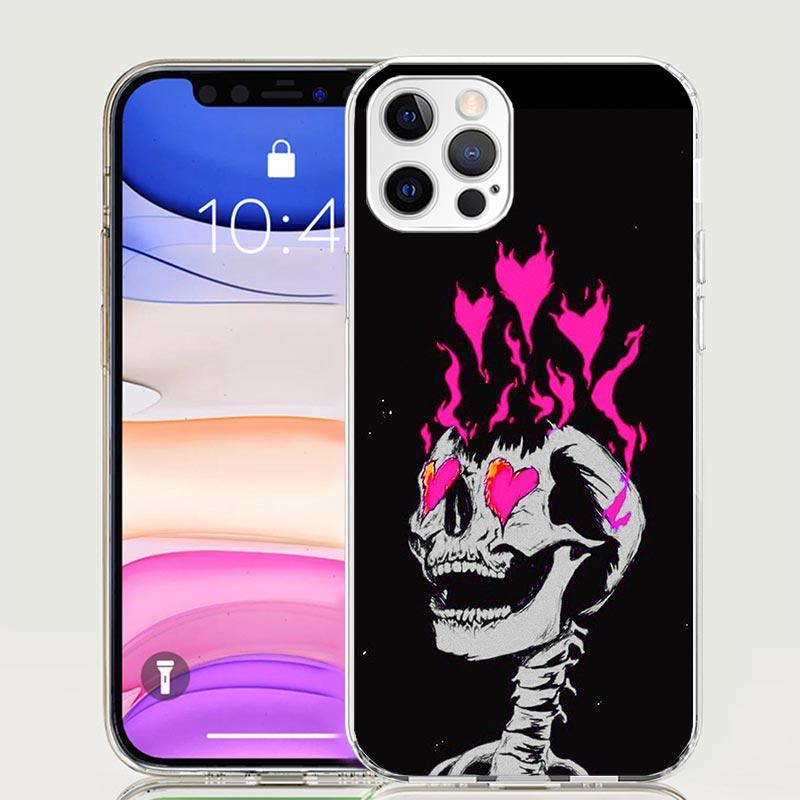 Anatomy Skeleton Heart Lovey Kiss Phone Case For iPhone 18 17 Air 16 15 Plus 11 14 Pro Max 13 Mini 12 7 8 + SE Pattern Art Customiz