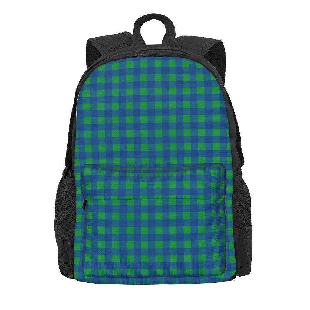 Klassische Vichy-Karos Rucksack Schwarz und Weiß Elegante Rucksäcke Junge Mädchen Radfahren Aufdruck High School Taschen Hohe Qualität Rucksack