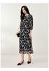 Jiuzi Anna Kou Elegant Artistic Sense Floral Pleated Chiffon Long Goddess Dress