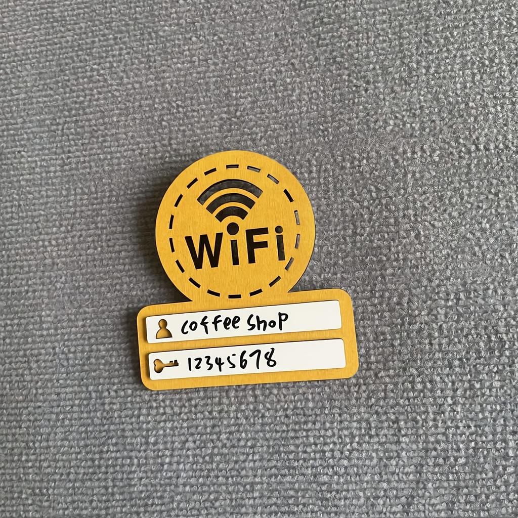 1PC Creative Personalized Wooden WIFI Password Plate, Writable, Wall-mounted