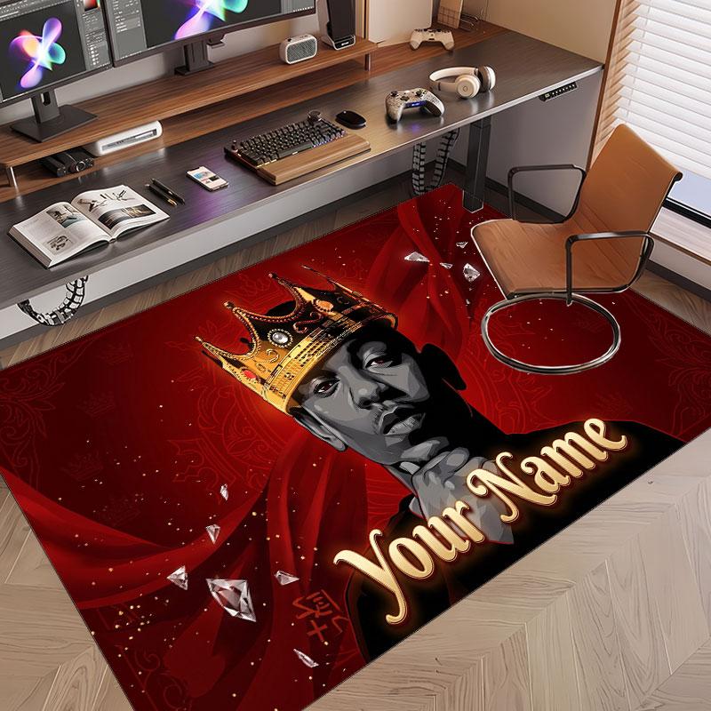 Custom Name Crystal Velvet Rug,Kendrick Lamar Comfortable Anti Slip Floor Mat For Room Decoration