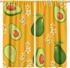 Watercolor Avocado Curtains - Summer Tropical Fruits Colorful Drink Patterns Window Treatment Room Darkening Blackout Curtains