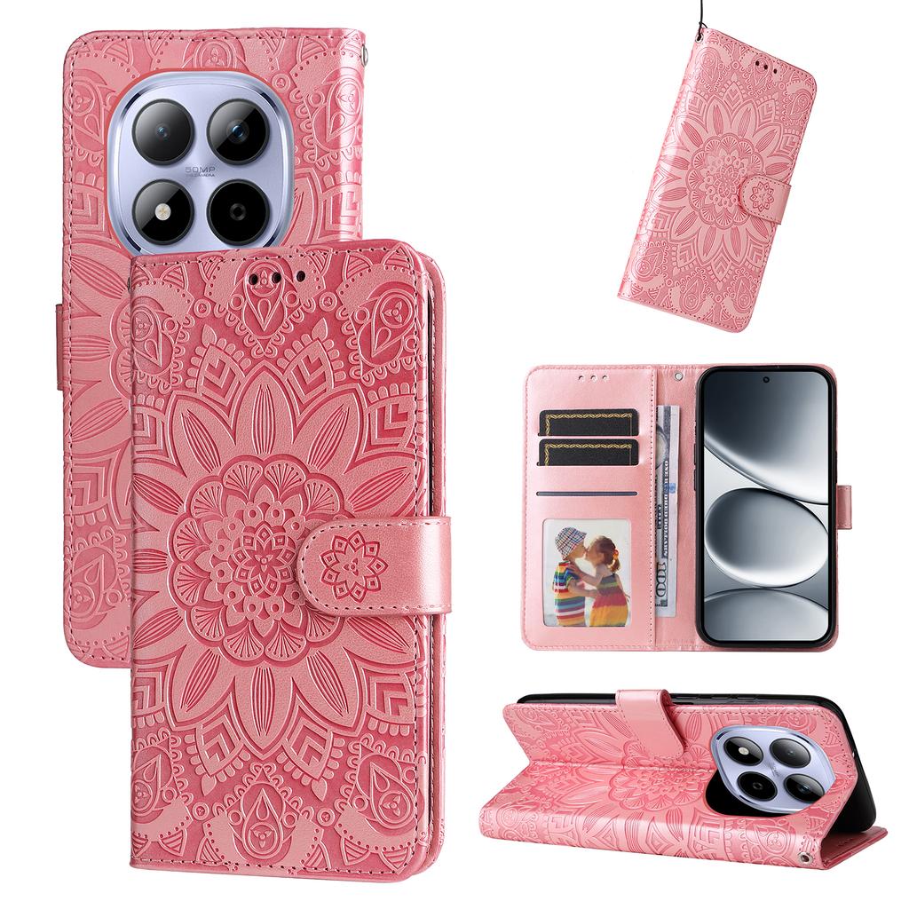 For Xiaomi Redmi Note 15 Pro 5G Case Sunflower Imprint Leather Wallet Phone Cover