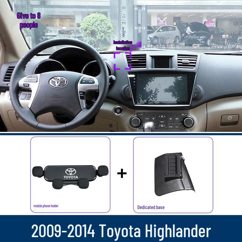 Handyhalterung für Toyota Highlander (2009–2023): Lüftungshalterung mit Navigationshalterung