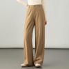 Women's Autumn 2025 High-Waisted Lyocell Wool Pants - Narrow to Wide-Leg, Drapey, Floor-Length Trousers.