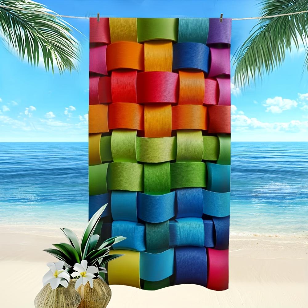 

Colorful Printed Microfiber Beach Towel, Quick-Drying Soft for Beach Pool Bath Yoga Fitness Camping Travel W30*H60(CM)
