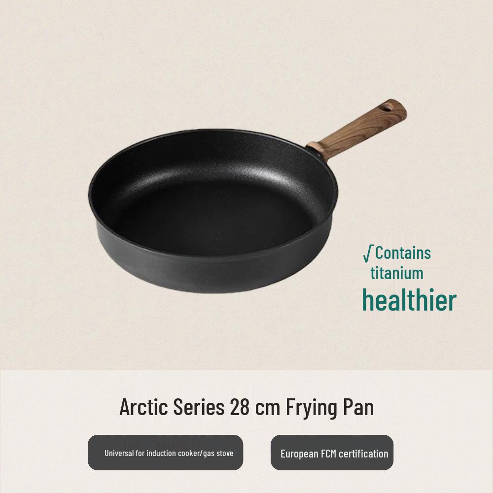 Antihaftbeschichtetes Schwarzes Titan-Pfannenset: Enthält Bratpfanne, flachen Topf, leicht, für Induktionsherde, ideal für Pfannkuchen und Steaks.