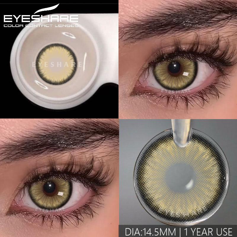 Eyeshare 1pair Blue Color Contact Lenses for Eyes Blue Colorcon Lenses Cosmetics Green Colored Lenses Cosmetic Eye Lens Yearly Use