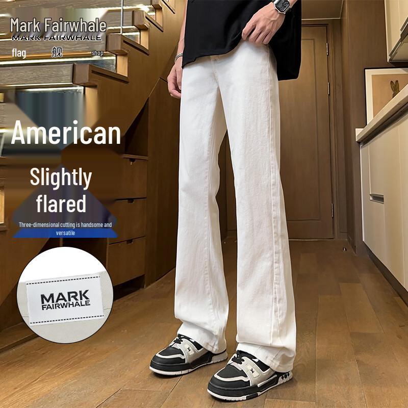 MARK FAIRWHALE Men s Loose Fit Flared Wide-Leg Denim Jeans L