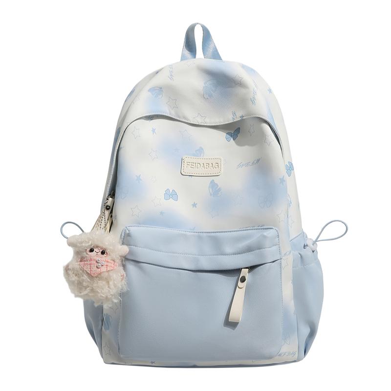 

Printed Backpack Student Schoolbag Lightweight Backpack синій