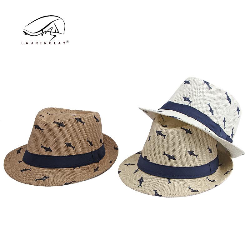 

Parent-child outdoor sunshade sunscreen jazz hat men and women summer straw beach top hat Panama hat children Children s model [52-54cm] темного кольору хакі