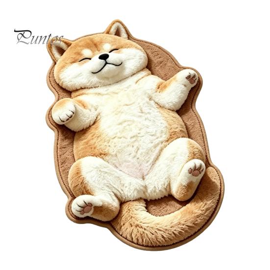 Unique Cat Pattern Floor Mat Cozy Shaped Rug, Plush Cartoon Area Mat, Soft Warm Atmosphere Interior Decor Crystal Velvet Decorative Rug for
