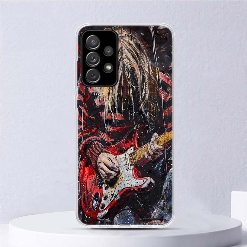 

Retro Singer Kurt Cobain Soft Case For Samsung Galaxy A17 A16 A26 A36 A56 A15 A14 A13 A55 A54 A53 Phone Cover A25 A35 A24 A34 A2 Samsung A12 5G