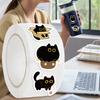 500PCS Ten Different Patterns Black Cat Roll Stickers Small Pattern Decoration DIY Luggage Skateboard Water Cup Stickers