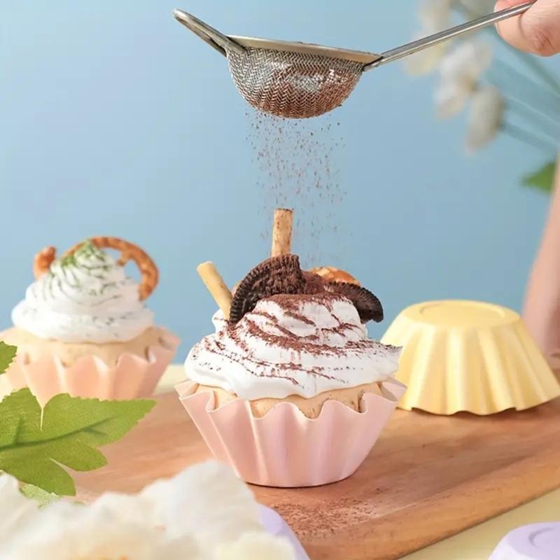 Pack of 50 Safe Food Grade Paper Cake Holders Greases Proof Cupcake Liners Holiday Party Mini Paper Baking Cups