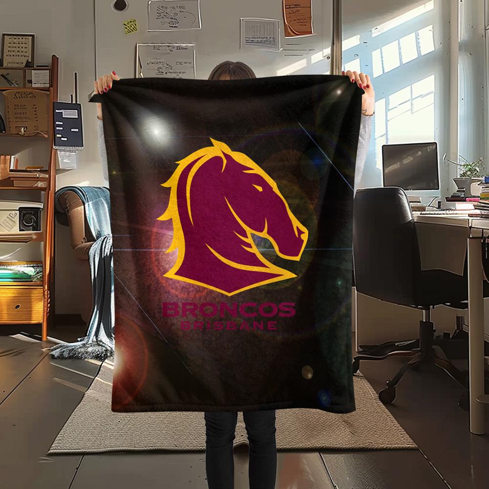 Brisbane Broncos Flanelldecke mit Aufdruck, Hohe Qualität, Bequem für alle Jahreszeiten, Heimdekoration, Wärme und Komfort