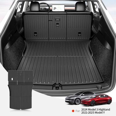 YZ For Tesla Model 3 Y Highland Juniper 2021-2026 All-in-one TPE Trunk Mat Luggage Mat Four Seasons Waterproof Non-slip
