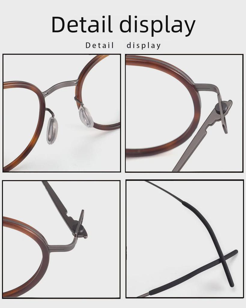 Unisex L1043 Ultra-Light Pure Titanium Glasses Frame - Minimalist Casual Style, Suitable for Prescription Lenses.