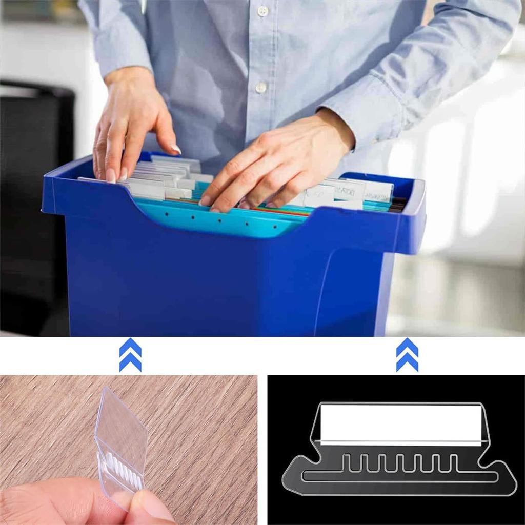 File Folder Tabs Hanging File Folder Labels 60 Sets Plastic File Tabs with erts for Hanging Files