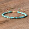 Women's Bracelet Beads Natural Stone Turquoise 2 X 4 Mm Adjustable