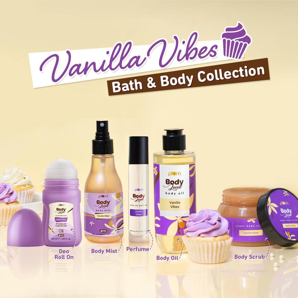 Plum Bodylovin' Vanilla Vibes Body Wash 240ml Pack of 1 | SLS-Free Creamy Shower Gel for Soft Smooth Skin