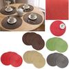Table Mats 4pcs Round Woven Table Pads Placemat PP Waterproof Cloth Home Coffee Shop