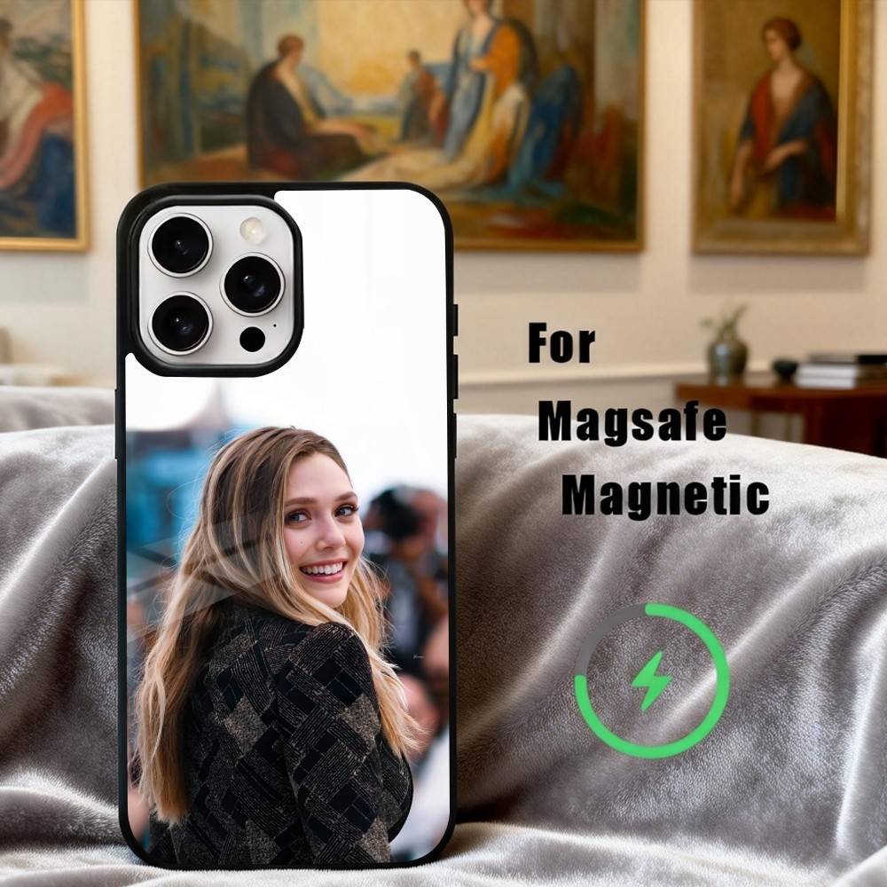 E-Elizabeth O-Olsen Actress Phone Case For iPhone17,16,15,14,13,12,11 Plus,For Magnetic Wireless Charge Cover