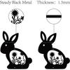 Metal Wall Art Rabbit, Black Iron Sculpture for Indoor Outdoor Home Garden Decor, 9.4x7.9 Inch