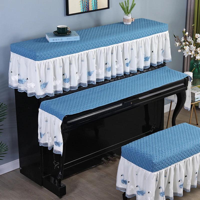 Simple home decoration 1-Piece Set Cartoon Dust Cover Piano Bench Cover or Piano Key Cover Towel Home Simple Decorative Cloth