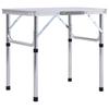 Foldable Camping Table White Aluminum 60 x 45 cm