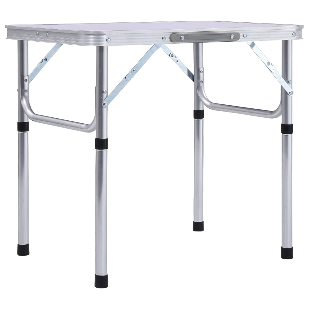 Foldable Camping Table White Aluminum 60 x 45 cm