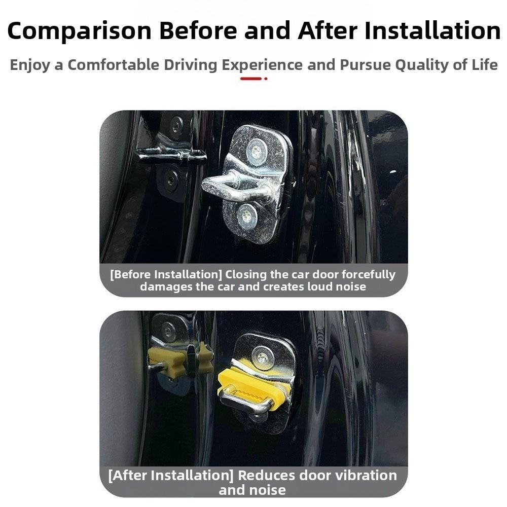 4Pcs Soundproofing Car Door Lock Protectors Seal Sound Damper Door Lock Buffer for Quieter Closing