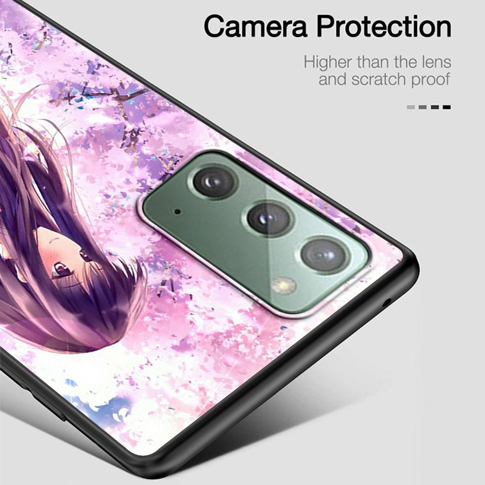 Anime Plum Cherry Blossom Girl Case for Samsung Galaxy Note 20 Ultra 10 Lite 9 8 A12 A52 A51 S20 FE Black Soft Phone Coque
