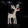 Fashion Rhinestone Reindeer Brooches for Women Unisex Animal Pins Keychain Event Party New Gifts Jewelry Decoration Accessories