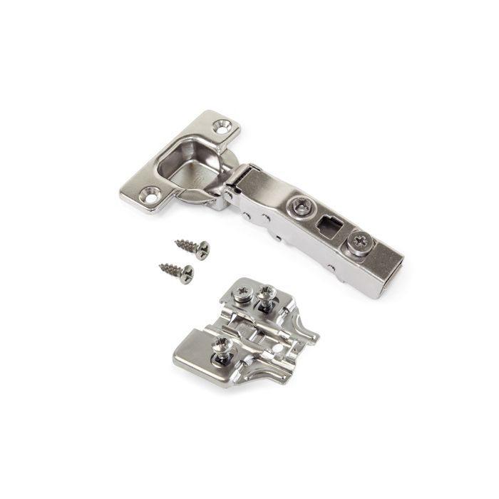 Emuca lot de 20 charnières droites x91n avec embases de montage mixtes, diamètre 5x9.5mm, hauteur 0, acier, nickelé