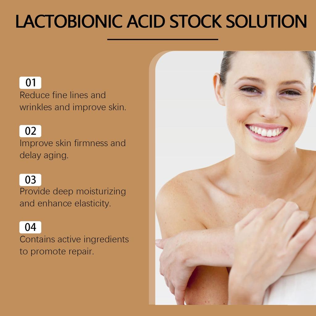 Ansiktsserum laktobionisk fuktighetsgivende, oppstrammende, foryngende hudpleie-serum(10 ml)
