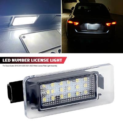 1/2pcs 12V Car LED Number Plate Lamp White License Plate Light Assembly For Dacia Duster 2018 2019 2020 2021 2022