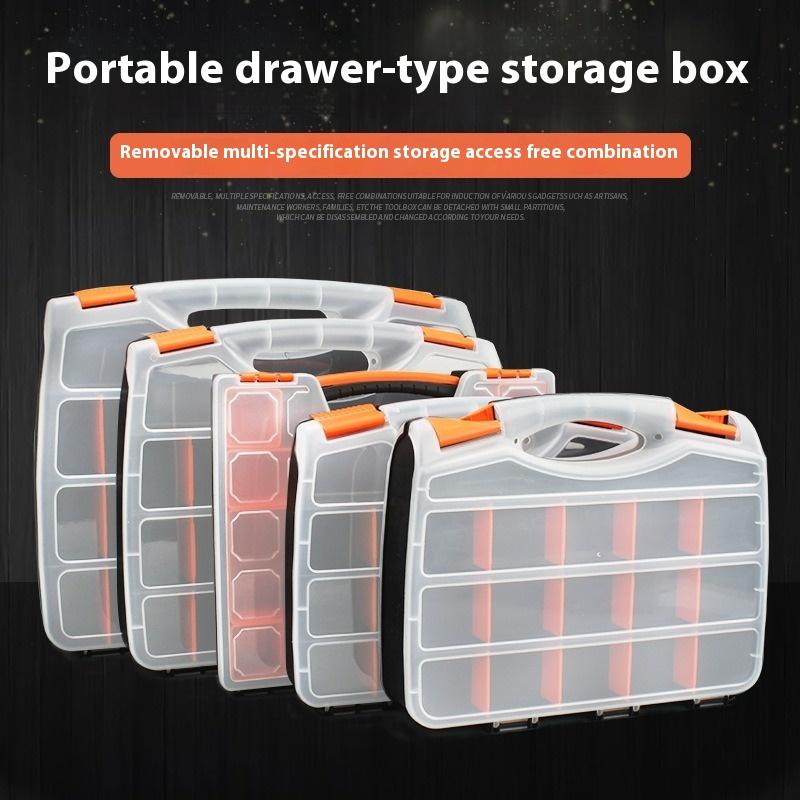 Storage Box Electronic Component Grid Screw Parts Partition Parts Box Garage Repair Organizer Tool Multi-Toolbox Hardware