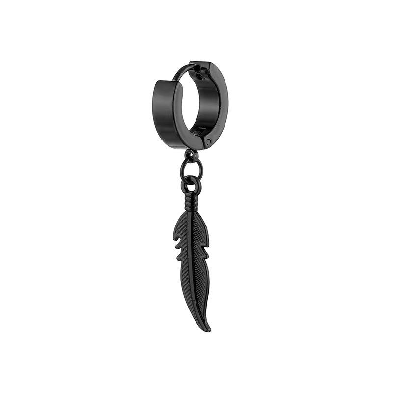 Jewelry Titanium Steel Punk Cool Men Women Ear Clip Stud Earrings Long Stick Pendant Fashion Hip Hop Drop Party Earring