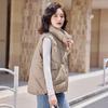 New Women's Lightweight Sleeveless Stand-up Collar High-quality Jacket Solid Color Thickened Warm Sports and Leisure Loose Cotton Jacket