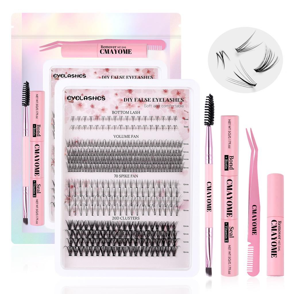 Single Cluster Diy360 Cluster Large Capacity Oblique Flying False Eyelashes Dense Simulation 5-16Mm Eyelashes